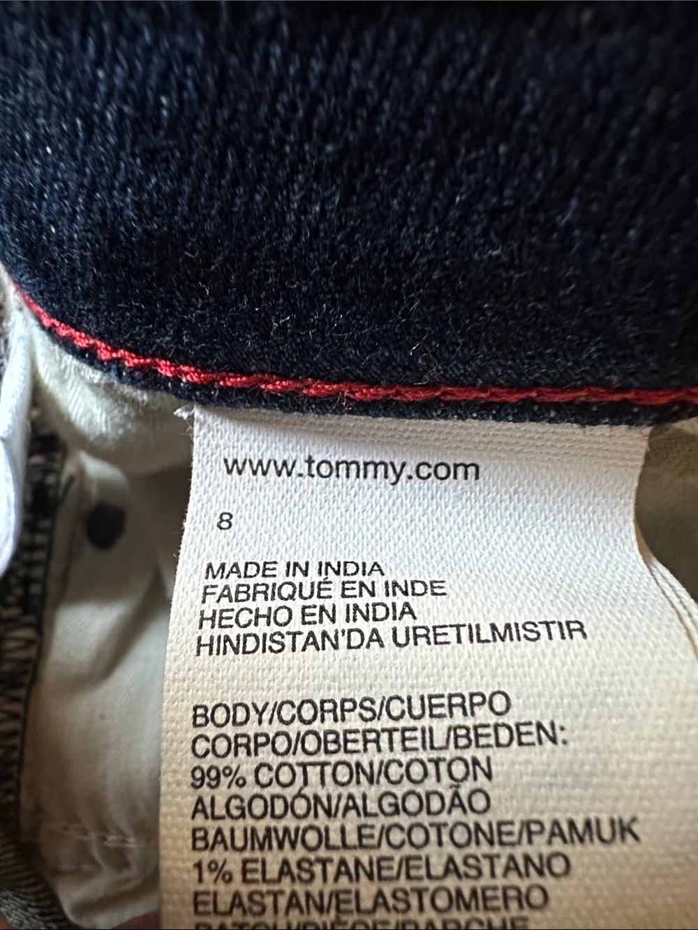 TOMMY HILFIGER Women’s Dark Blue Distressed Straight Leg “Boyfriend”Jeans Sz 8 - Picture 10 of 12